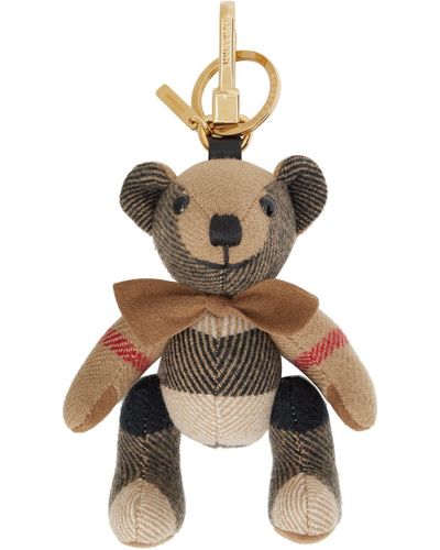 Burberry Beige Thomas Bear Bow Tie Keychain - Multicolor