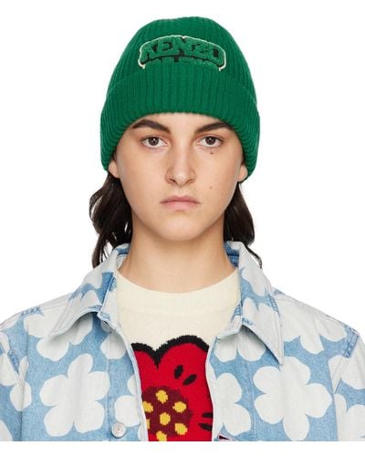 KENZO Green College Patch Beanie