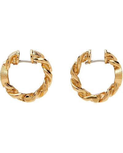 Gucci Gold Interlocking G Hoop Earrings - Multicolour