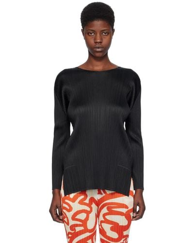 Pleats Please Issey Miyake Black Monthly Colors September Long Sleeve T-shirt