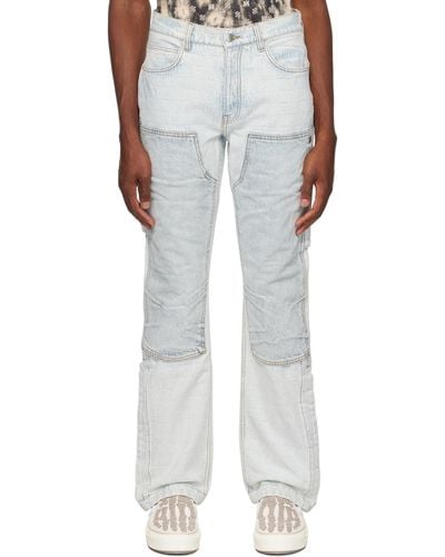 Amiri Indigo Jacquard Jeans - White