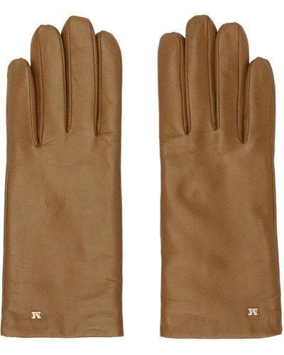 Max Mara Tan Spalato Gloves - Natural