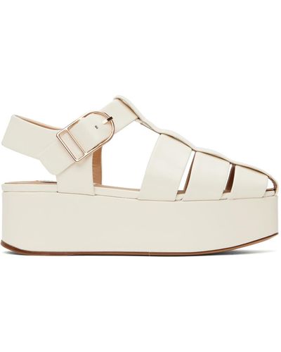 Gabriela Hearst Off-white Mila Plateau Sandals - Black