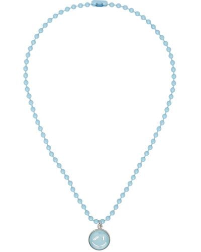 we11done Smiley Necklace - Blue