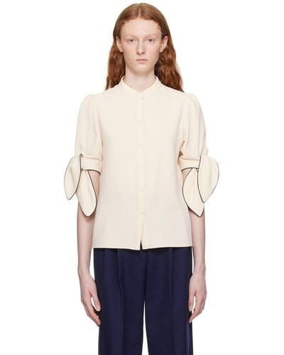 See By Chloé Beige Bow-tie Blouse - Blue