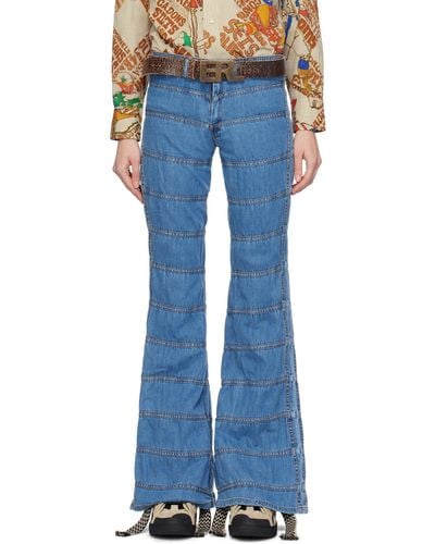 ERL Blue Ruched Jeans