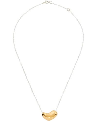 AGMES Small Sculpted Heart Pendant Necklace - White