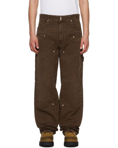Givenchy Carpenter Straight-leg Cotton-canvas Pants - Brown
