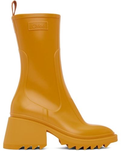 Chloé Yellow Betty Boots - Brown