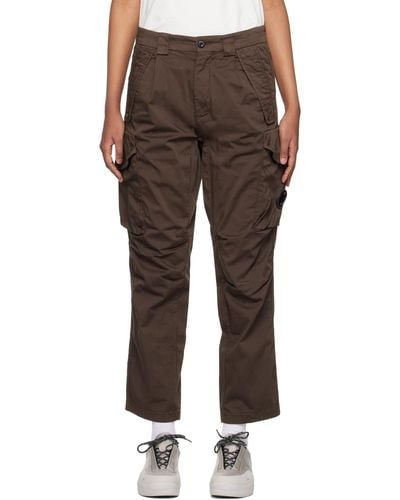 C.P. Company Pantalon cargo brun à lentille - Noir