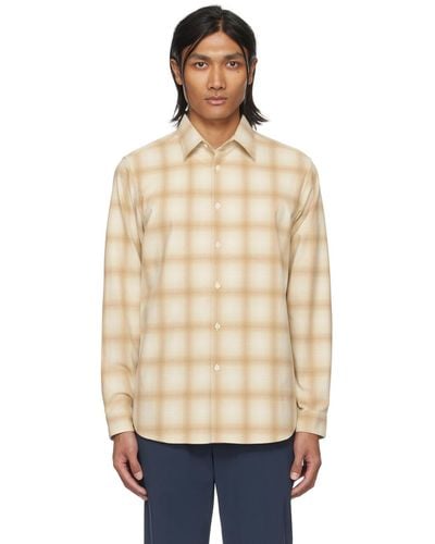Theory Beige Irving Shirt - Natural