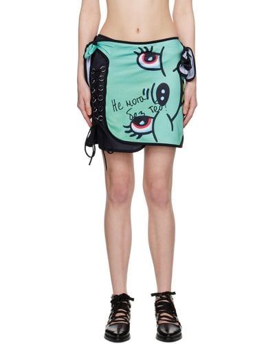 Chopova Lowena Ssense Exclusive Neon Smile Miniskirt - Black