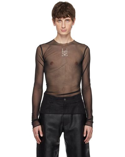Ludovic de Saint Sernin Crystal Long Sleeve T-shirt - Black