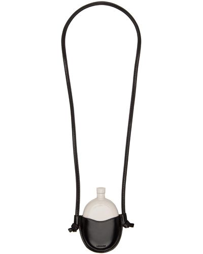 Lemaire Brown Flask Necklace - Black
