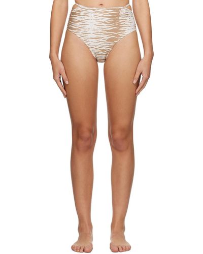 Ganni Culotte de bikini à motif graphique imprimé - Blanc