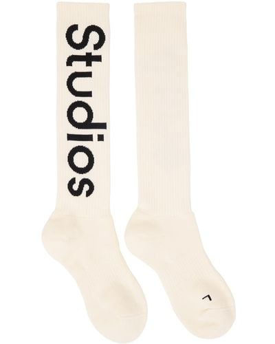 Acne Studios Off-white Logo Jacquard Socks
