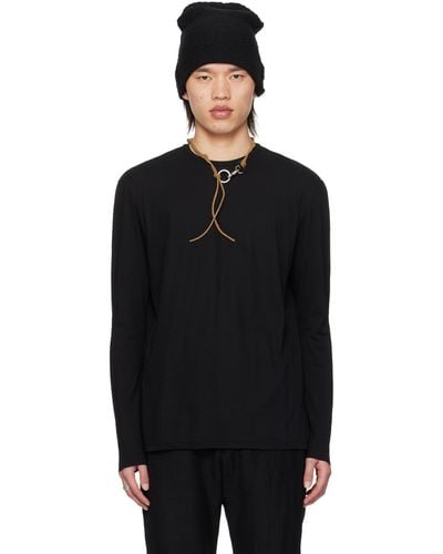 DEVOA Crewneck Long Sleeve T-Shirt - Black