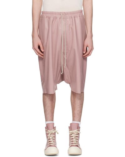 Rick Owens Pink Rick's Pods Leather Shorts