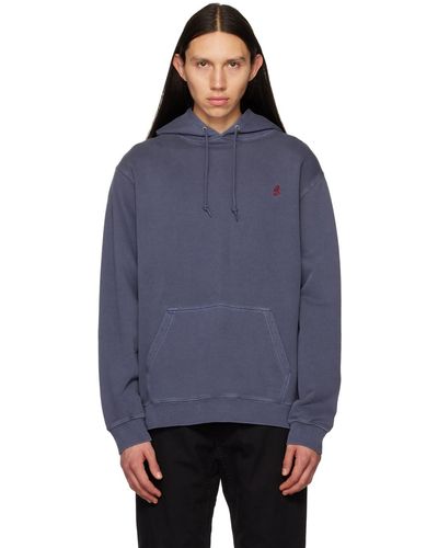Gramicci Navy Embroidered Hoodie - Blue