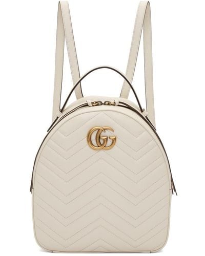 Gucci White Gg Marmont Backpack