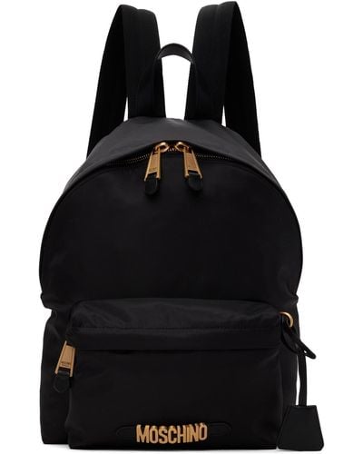 Moschino Black Logo Backpack