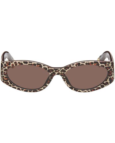 Jacquemus Beige & Brown 'les Lunettes Ovalo' Sunglasses - Black