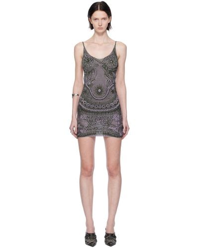Jean Paul Gaultier Trompe L'oeil Slim-fit Knitted Mini Dress - Grey