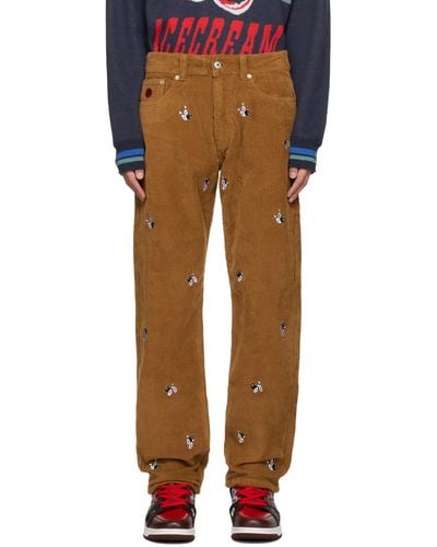 ICECREAM Embroide Trousers - Brown
