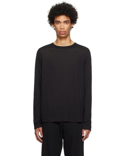 Dries Van Noten Black Semi-sheer Long Sleeve T-shirt