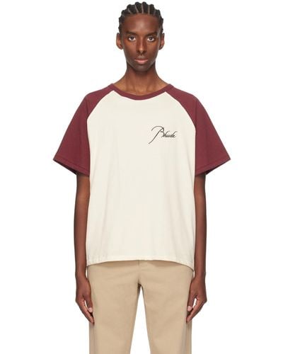 Rhude Burgundy & Off-white Raglan T-shirt - Multicolour