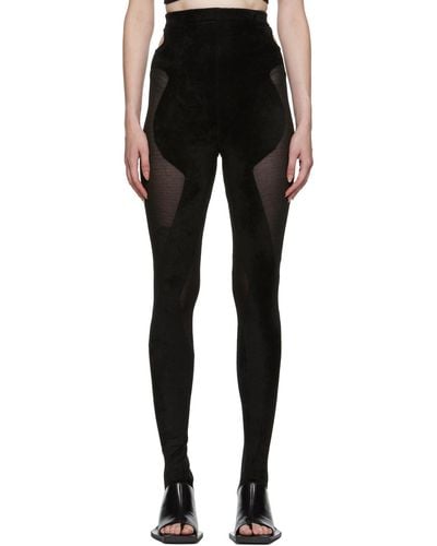 Dion Lee Legging noir en intarsia de chenille