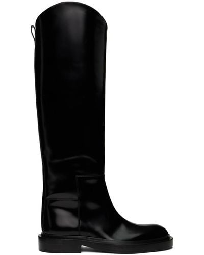 Jil Sander Knee Tall Boots - Black