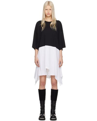 MM6 by Maison Martin Margiela Oversized Cotton Jersey Minidress - Black