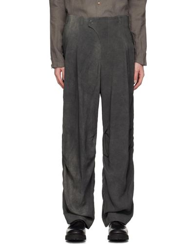 DEVOA Pantalon torsadé gris - Noir