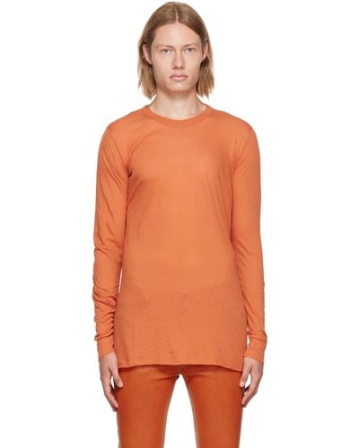 Rick Owens Basic 長袖tシャツ - オレンジ