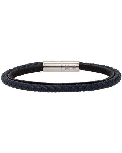 Giorgio Armani Navy & Black Leather Bracelet