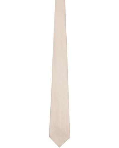 Tom Ford Off-white Solid Tie - Black