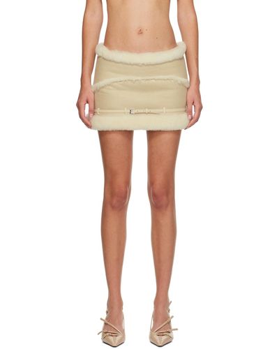 Jacquemus Off-white Guirlande 'la Jupe Pilou' Shearling Miniskirt - Multicolour