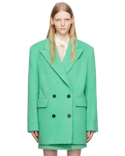 MSGM Manteau vert à double boutonnage