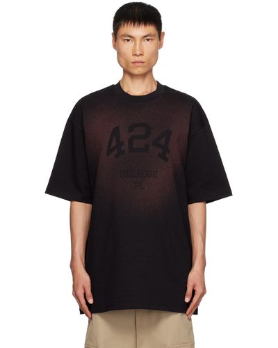 424 プリントtシャツ - ブラック