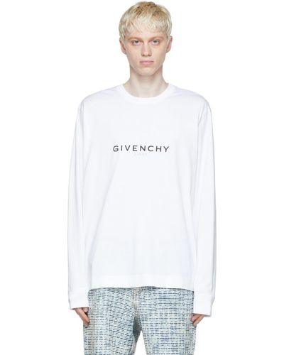 Givenchy ホワイト コットン 長袖tシャツ