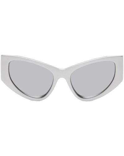 Balenciaga シルバー Led Frame サングラス - ホワイト