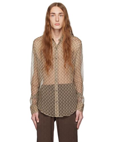 Marine Serre Beige Moon Diamant Shirt - Multicolour