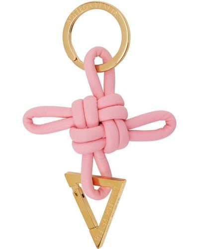 Bottega Veneta Pink Triangle Keychain