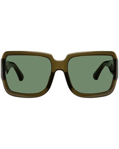 Dries Van Noten Khaki Linda Farrow Edition Sunglasses - Green