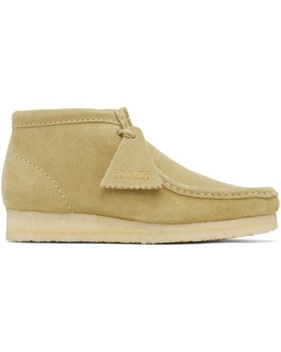 Clarks Taupe Wallabee Boots - Black
