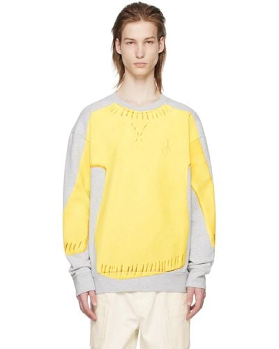 JW Anderson Gray & Yellow Trompe L'oeil Sweater