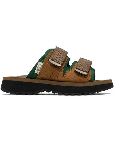 Suicoke Sandales mogi-ab brun et vert - Noir