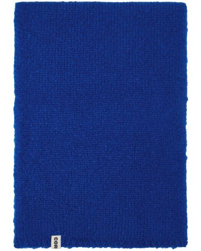 Cordera Écharpe bleue en tricot brossé