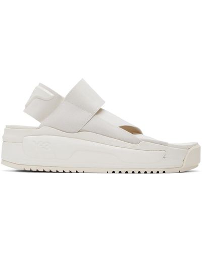 Y-3 White Rivalry Sandals - Black